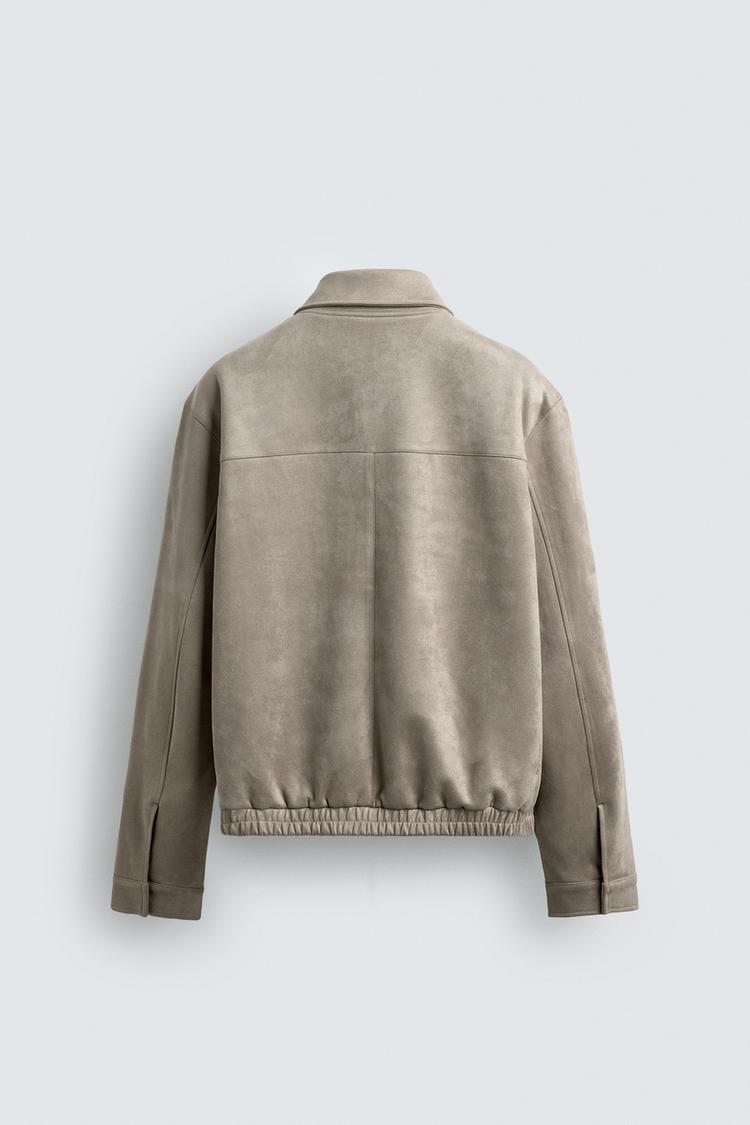 ZA Suede-Effect Zip Jacket