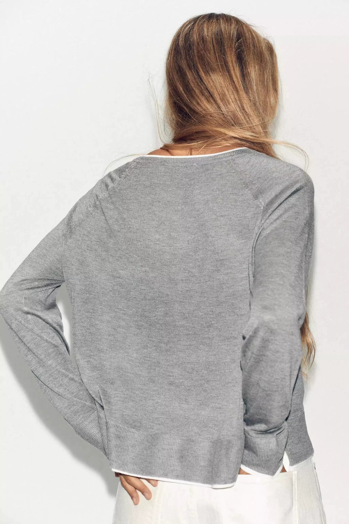 ZA Women’s Contrast-Trim Lightweight Knit Top