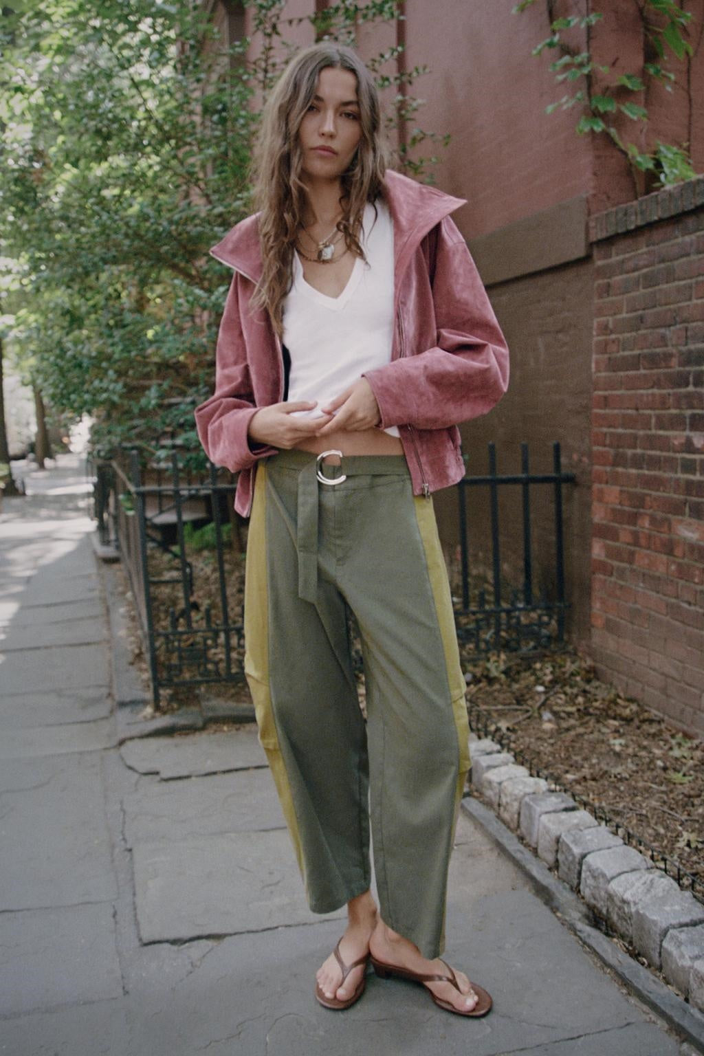 ZA Suede-Effect High-Neck Bomber Jacket