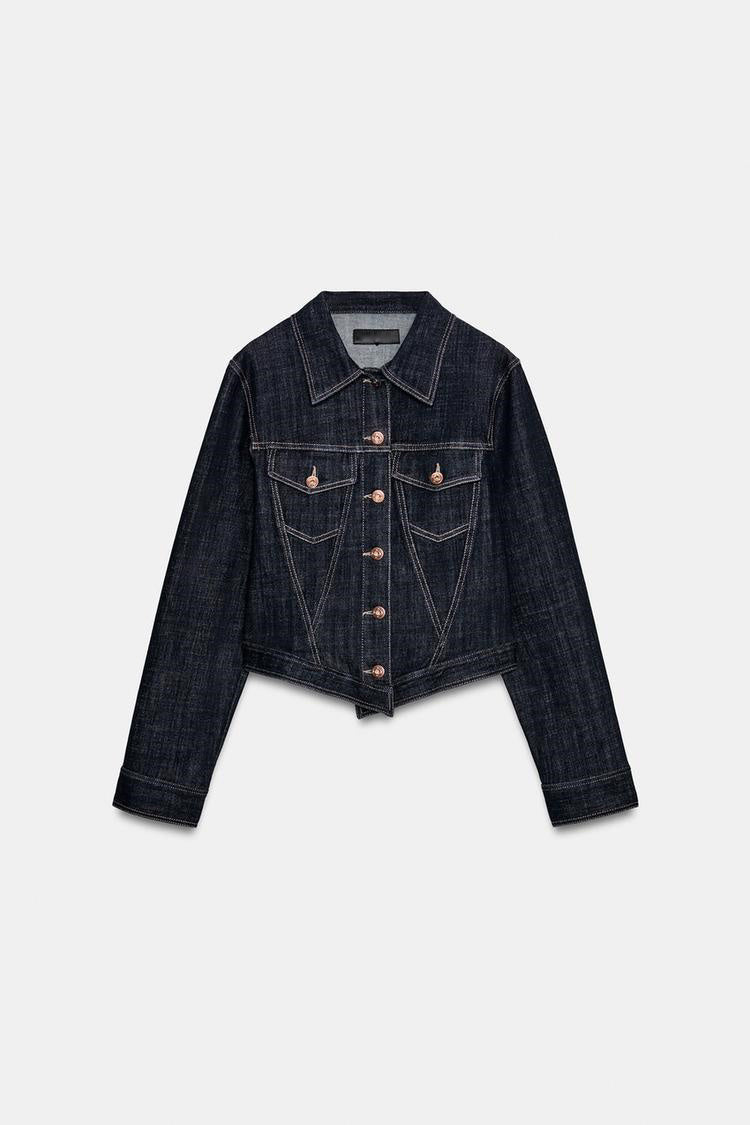 ZA Women’s Dark Denim Jacket &amp; Wide-Leg Jeans Set