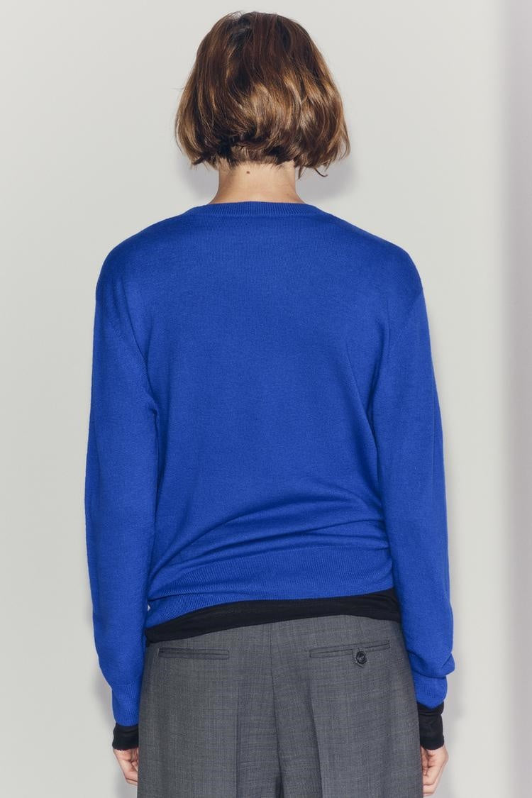 ZA Classic Crew-Neck Knit Sweater