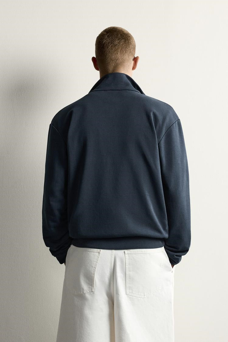 ZA Contrast-Zip Track Jacket
