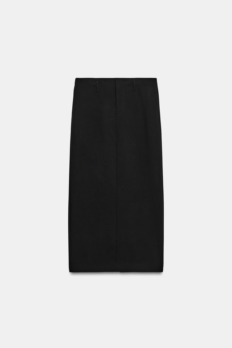 ZA Reversible Check Midi Skirt