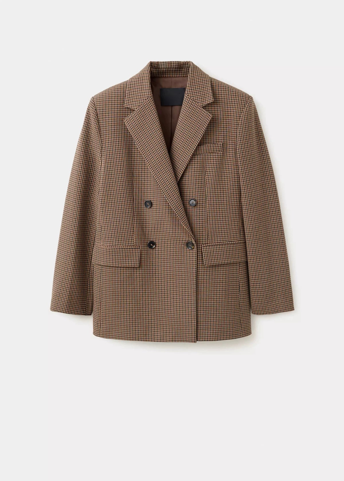 SA Checked Double-Breasted Blazer & Wrap Skort Set