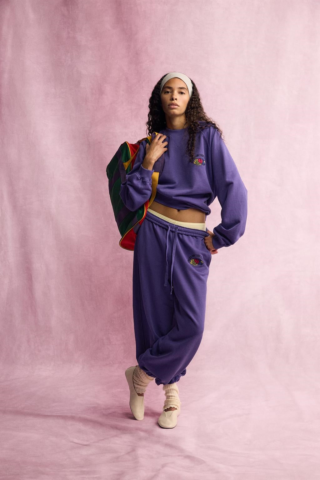 ZA Purple Logo Sweatshirt & Jogger Set