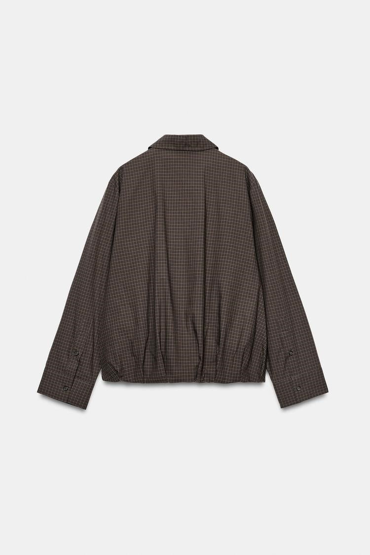 ZA Checked Zip-Up Blouson Jacket