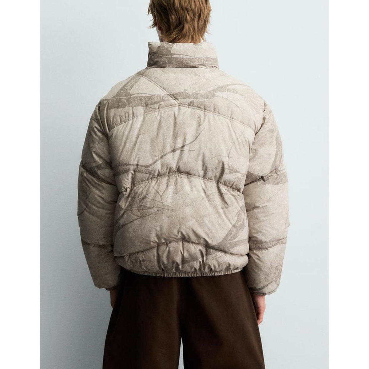 ZA Abstract Print Puffer Jacket