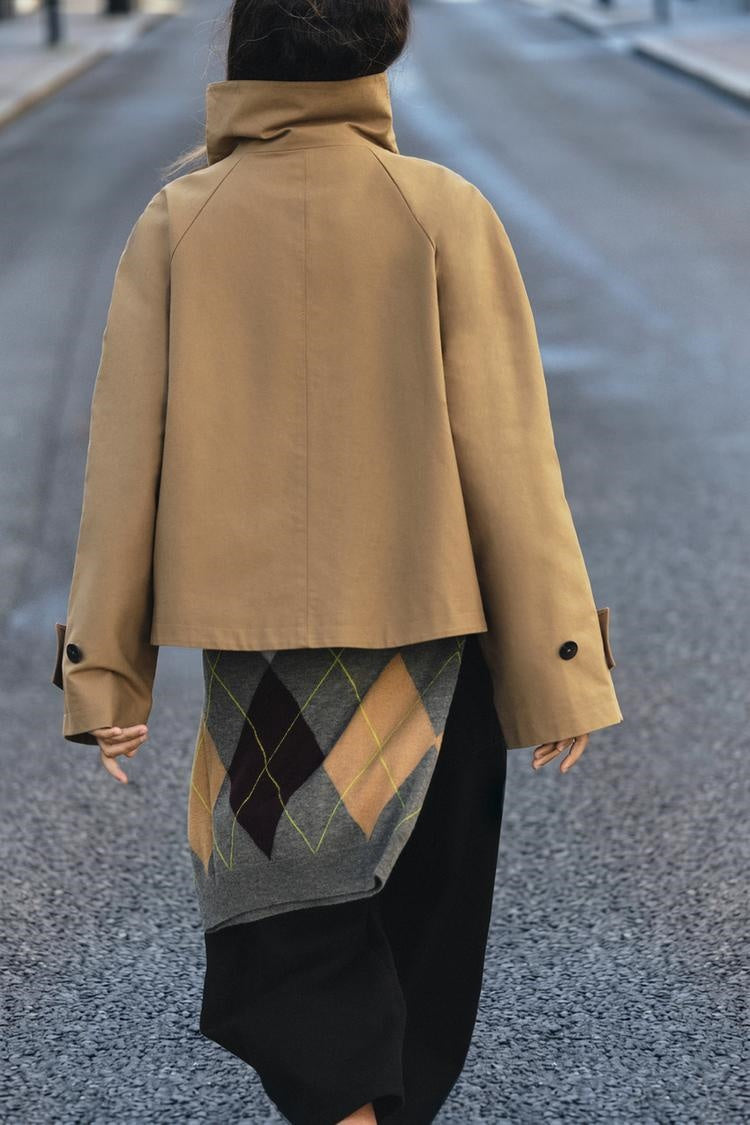 ZA High-Neck Cape Sleeve Jacket