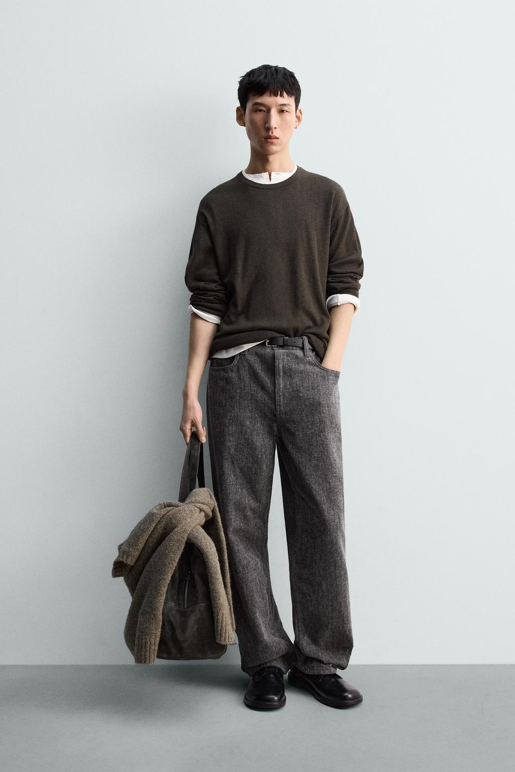 Contrast Trim Lightweight Knit Sweater