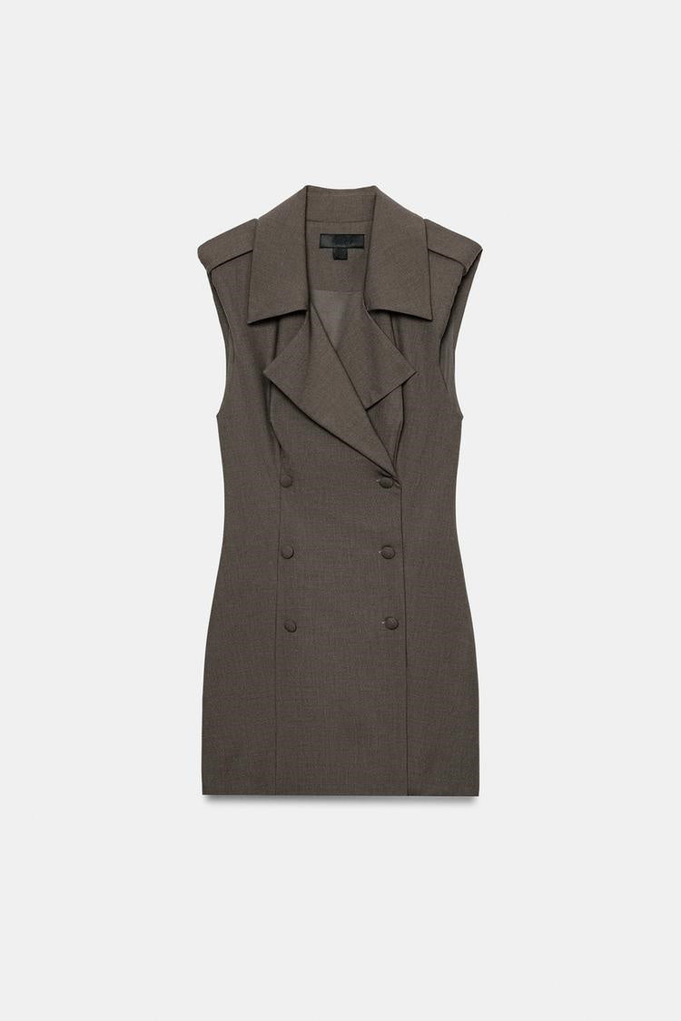 ZA Double-Breasted Tailored Mini Vest Dress