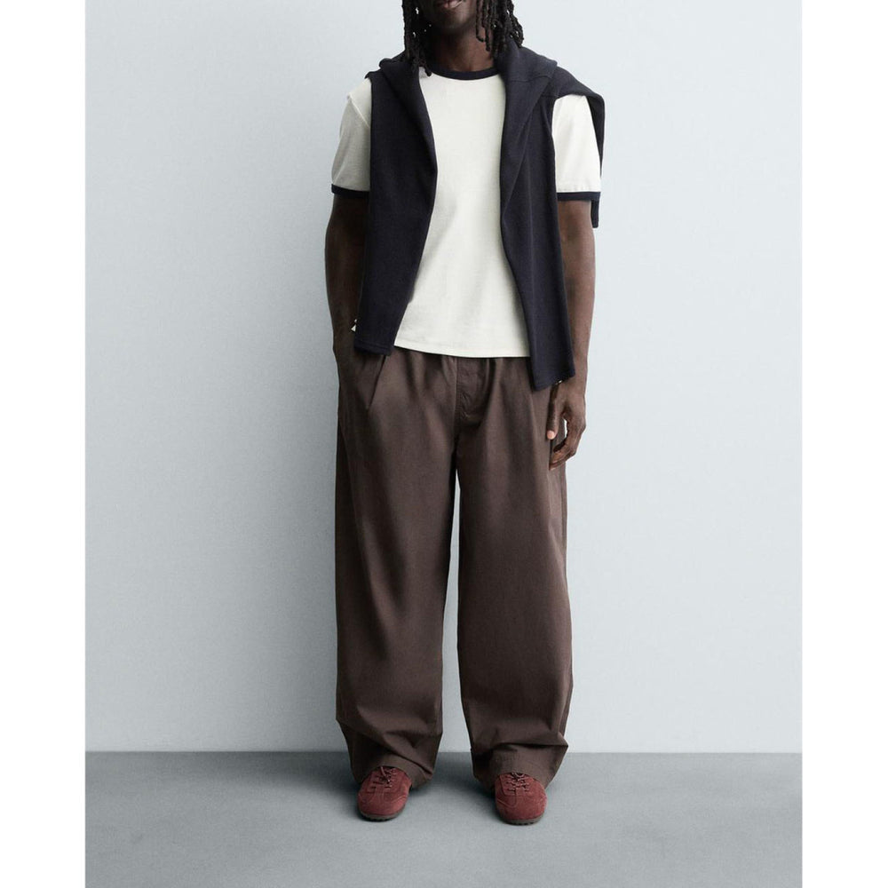 ZA Relaxed Wide-Leg Elastic Waist Pants