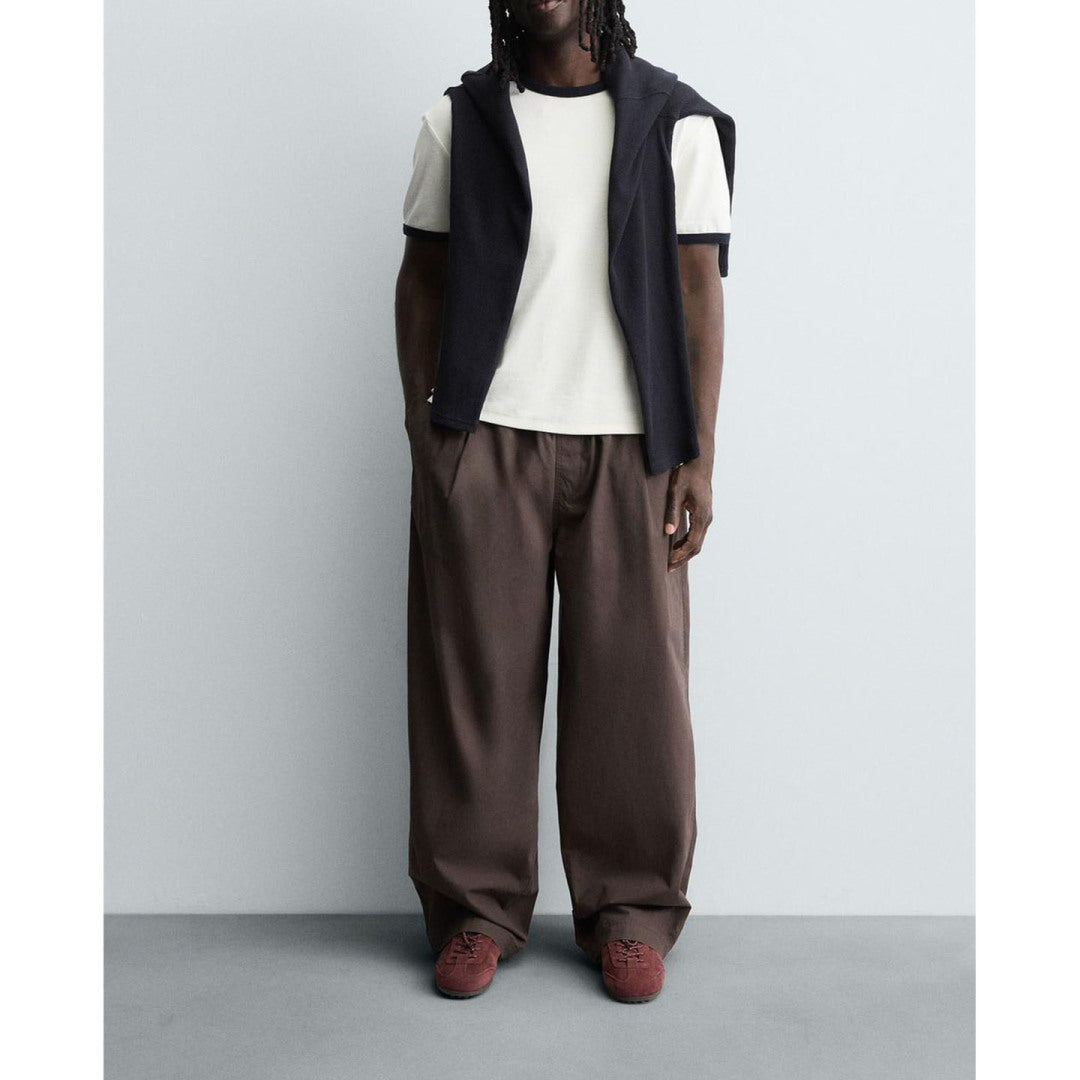 ZA Relaxed Wide-Leg Elastic Waist Pants