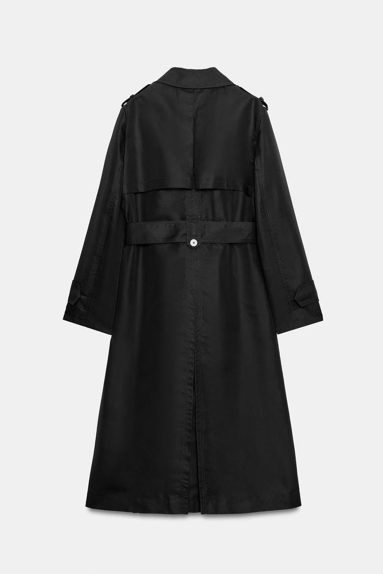 ZA Classic Belted Double-Breasted Trench Coat