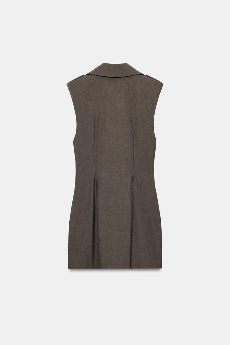 ZA Double-Breasted Tailored Mini Vest Dress