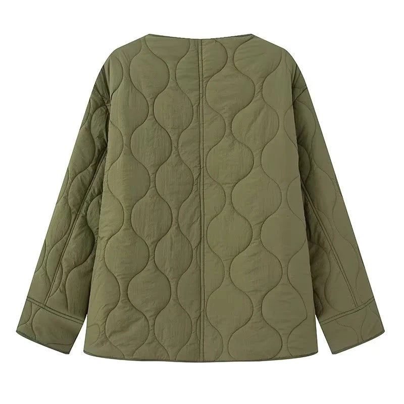 ZA Lightweight Quilted Snap-Button Jacket