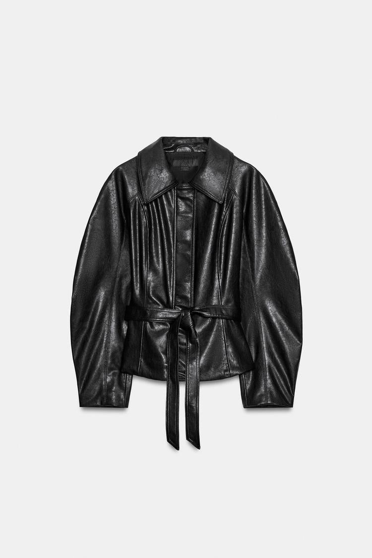 ZA Women’s Belted Faux Leather Jacket