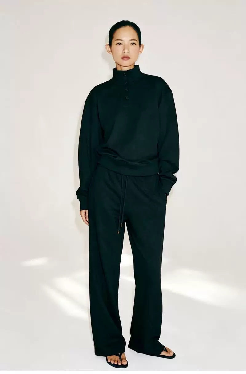 ZA High-Neck Sweatshirt & Wide-Leg Pants Set