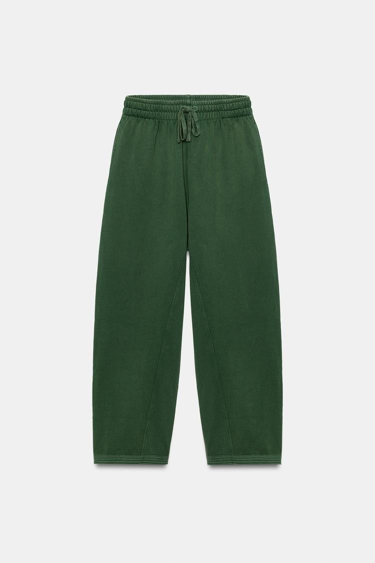 ZA Green Zip-Up Hoodie & Wide-Leg Pants Set