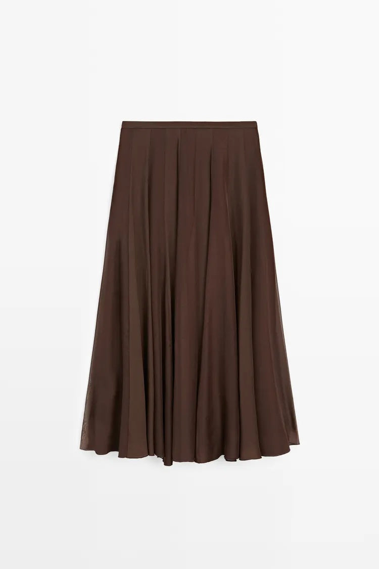 ZA  Satin Flowing Maxi Skirt