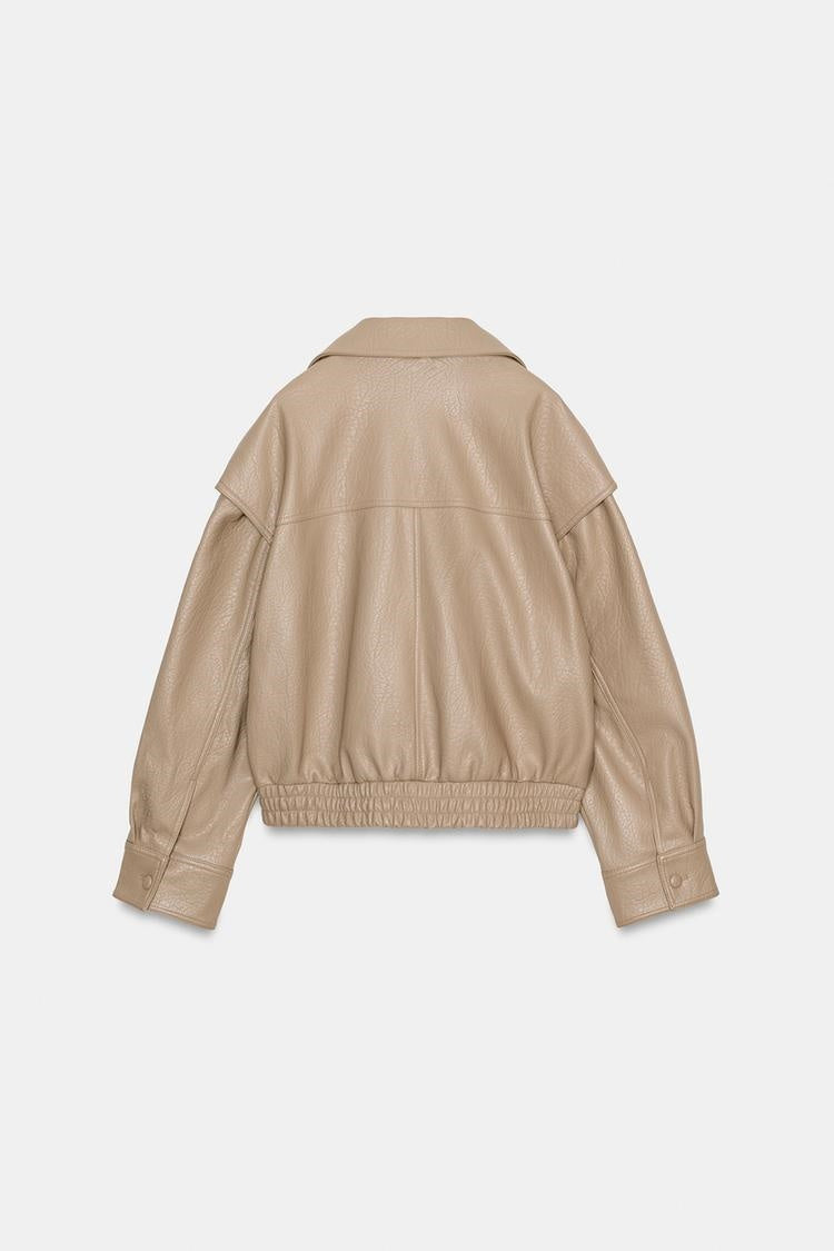 ZA Women’s Faux Leather Cropped Biker Jacket