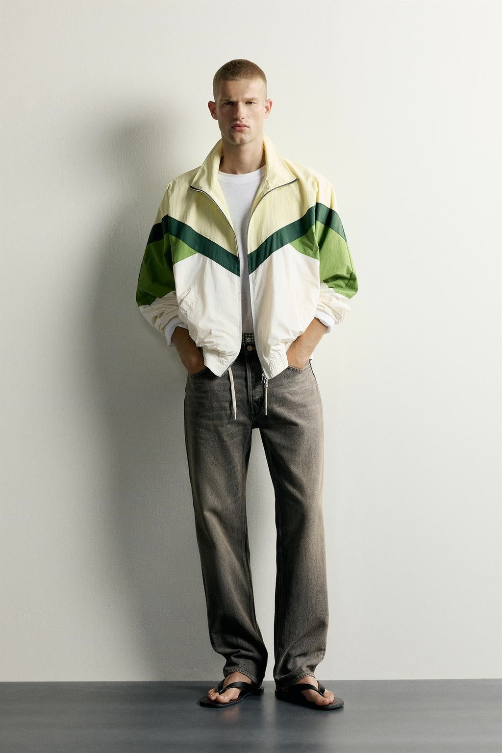 ZA Color-Block Lightweight Track Jacket