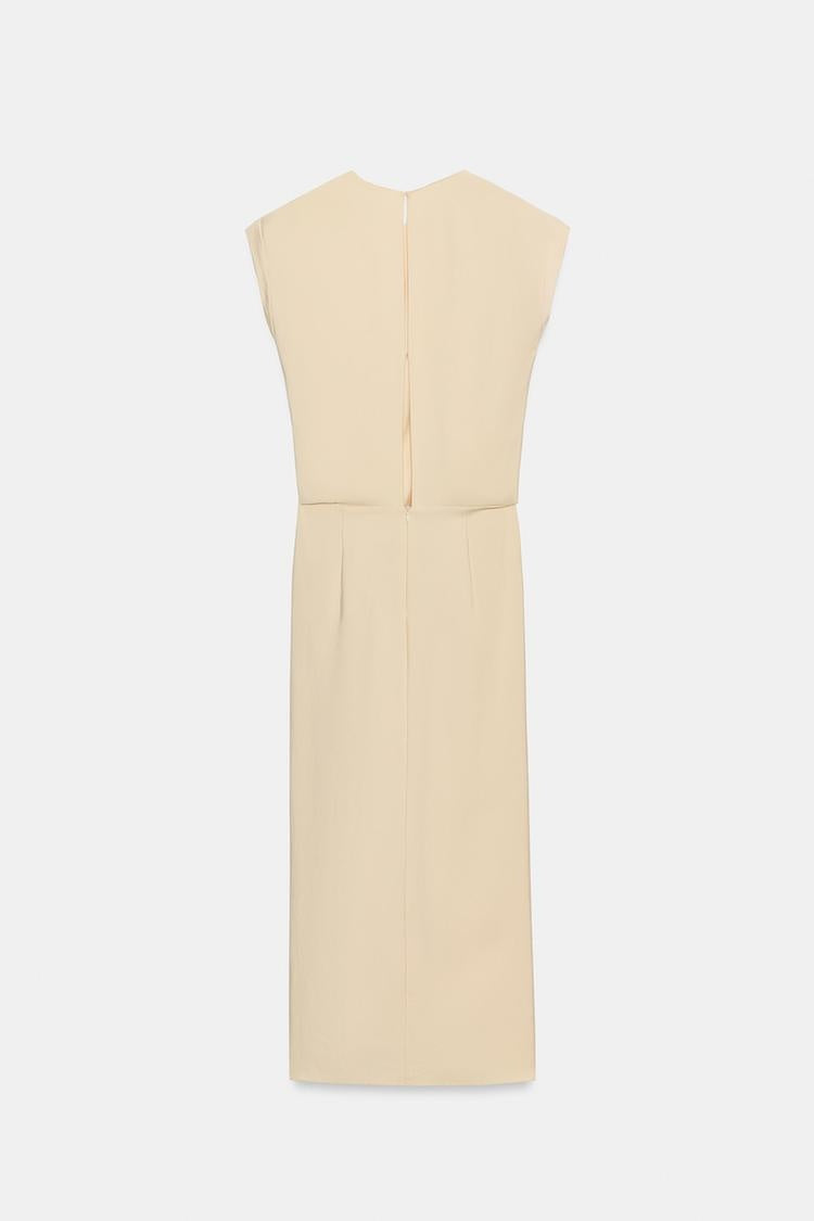 ZA Draped Ruffle Midi Dress
