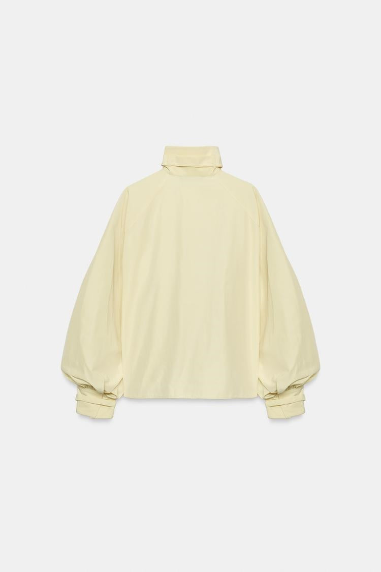 ZA Women’s High-Neck Balloon Sleeve Blouse