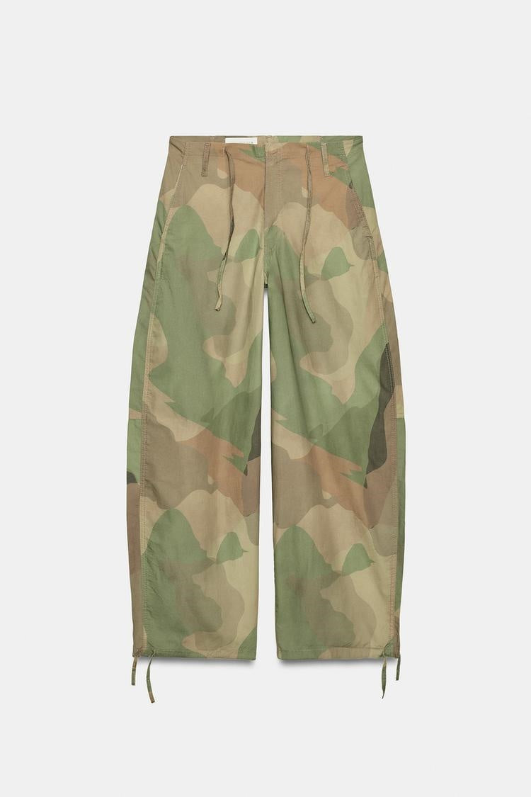 ZA Camouflage Wide-Leg Utility Pants
