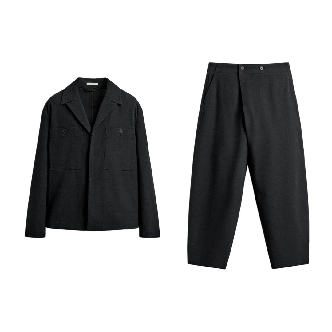 ZA Relaxed Utility Overshirt &amp; Wide-Leg Trouser Set
