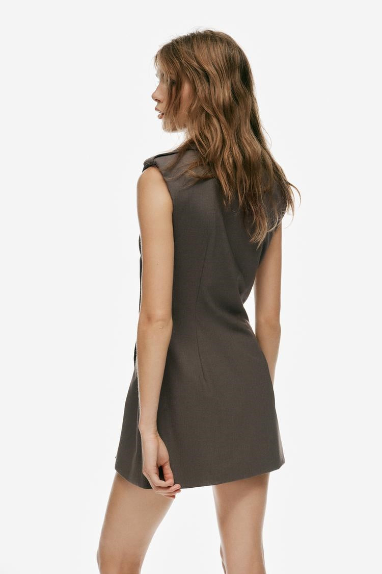 ZA Double-Breasted Tailored Mini Vest Dress