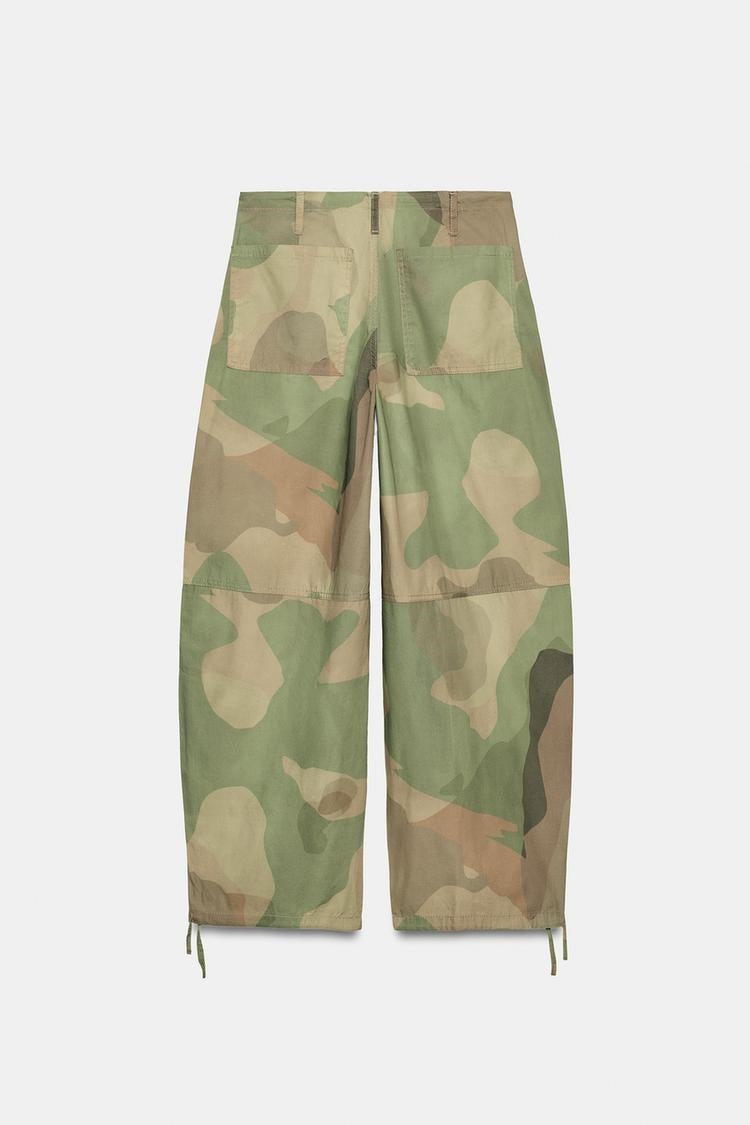 ZA Camouflage Wide-Leg Utility Pants