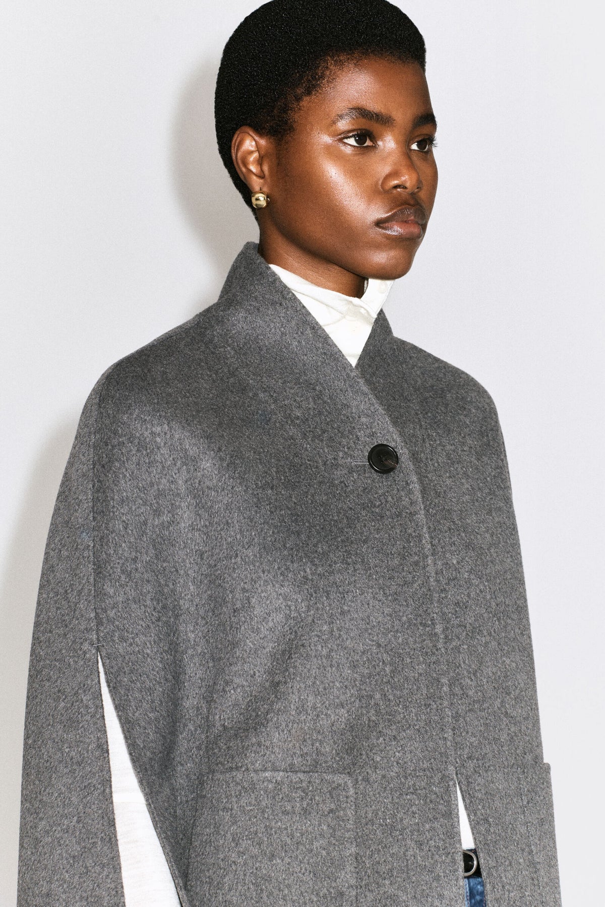 CS Shawl Collar Cape Jacket