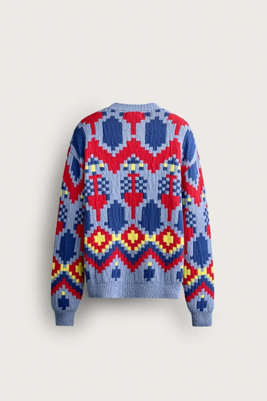 SA Geometric Jacquard Crewneck Sweater