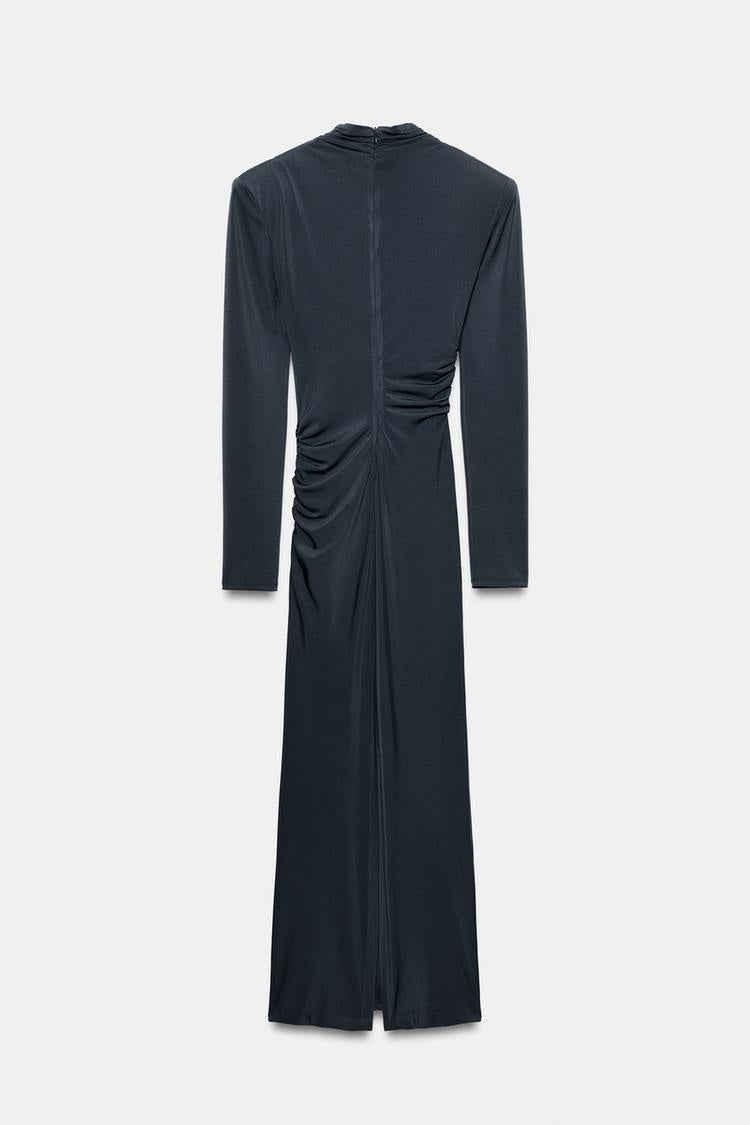 ZA Draped Long-Sleeve Maxi Dress