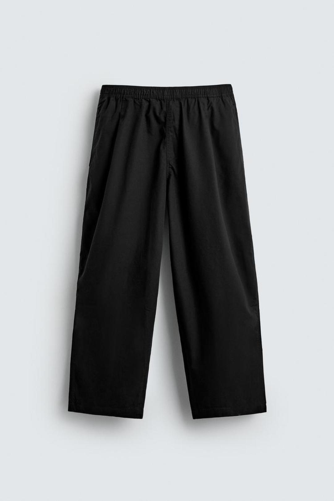 ZA Relaxed Wide-Leg Elastic Waist Pants