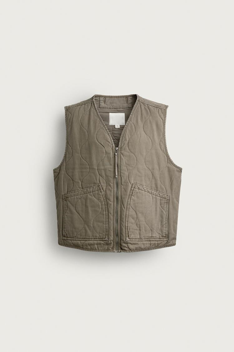 ZA Quilted Utility Zip Vest