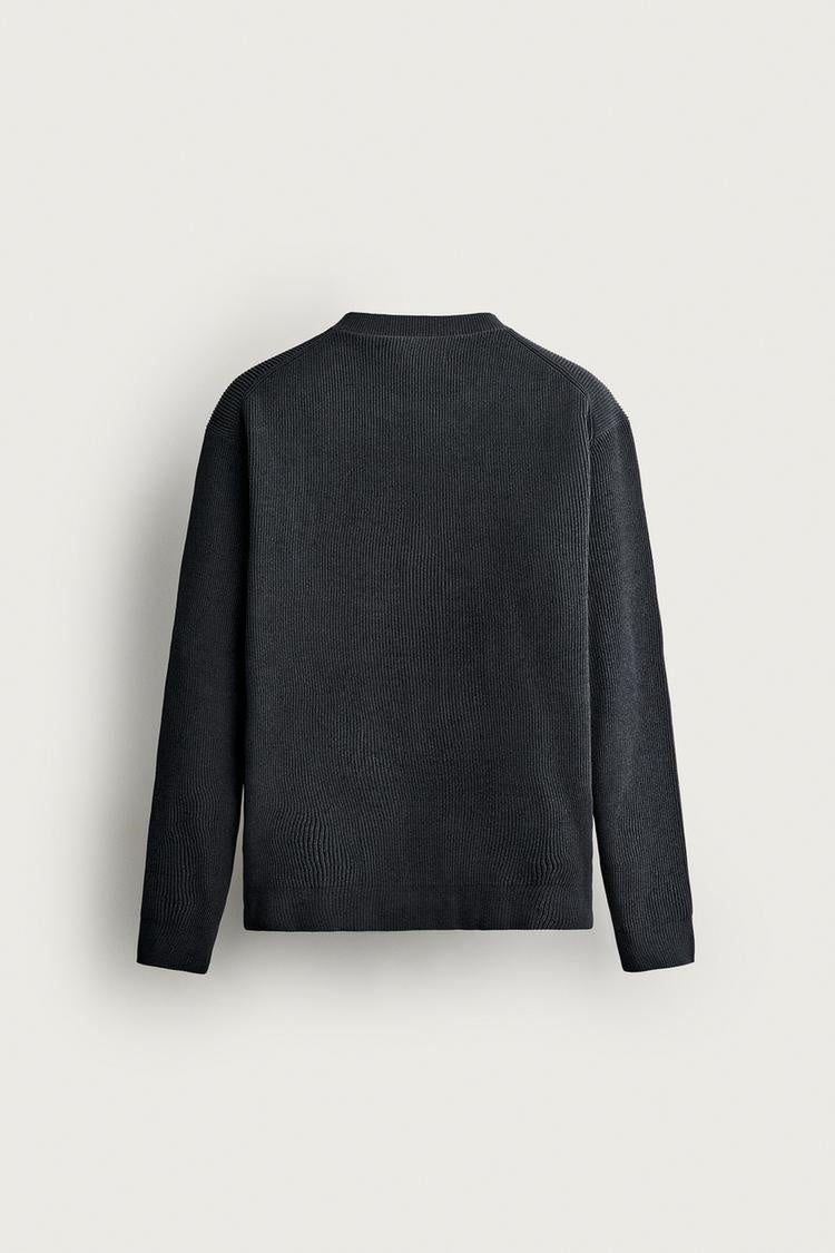 ZA Ribbed Button-Front Knit Cardigan