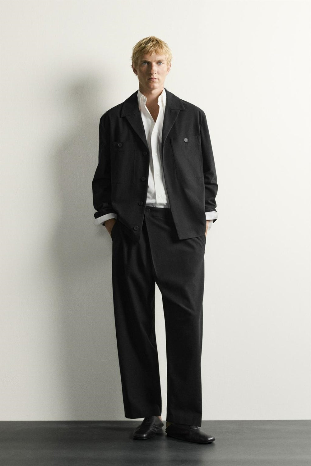 ZA Relaxed Utility Overshirt &amp; Wide-Leg Trouser Set