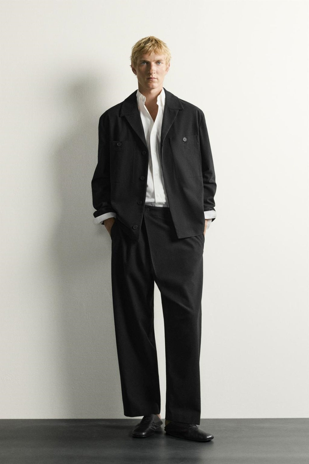 ZA Relaxed Utility Overshirt &amp; Wide-Leg Trouser Set