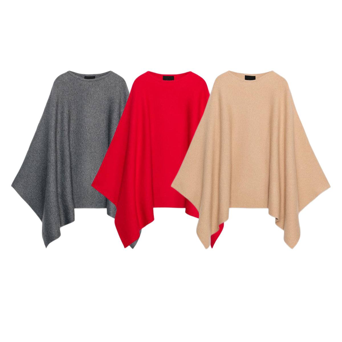 ZA Oversized Asymmetric Knit Poncho Top