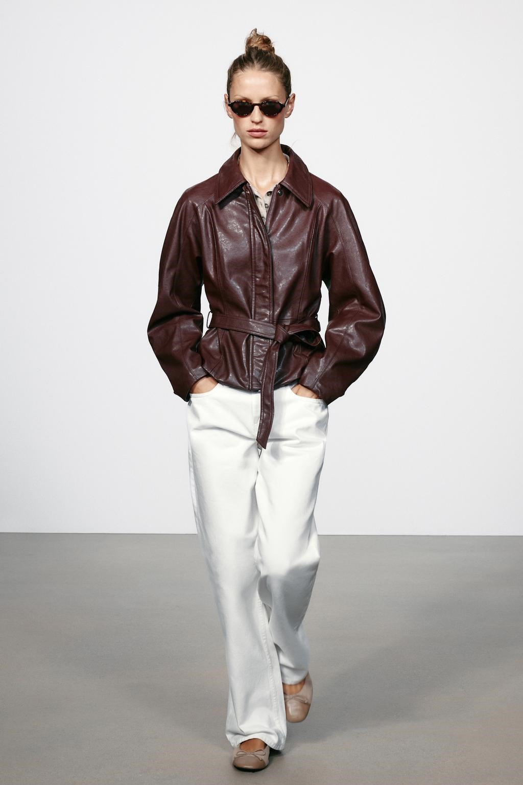 ZA Women’s Belted Faux Leather Jacket