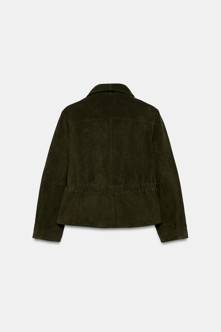 ZA Suede Military-Style Jacket