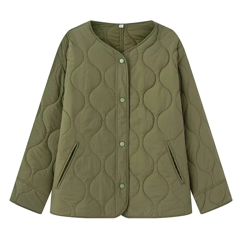 ZA Lightweight Quilted Snap-Button Jacket