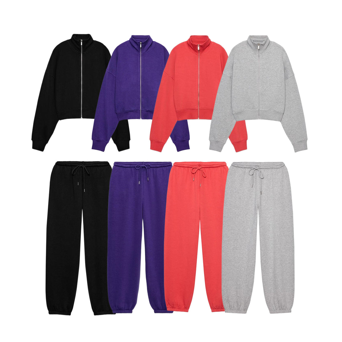 ZA Relaxed Zip-Up Sweatshirt &amp; Jogger Set
