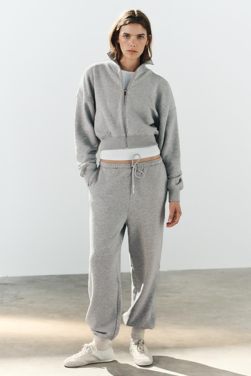 ZA Relaxed Zip-Up Sweatshirt &amp; Jogger Set