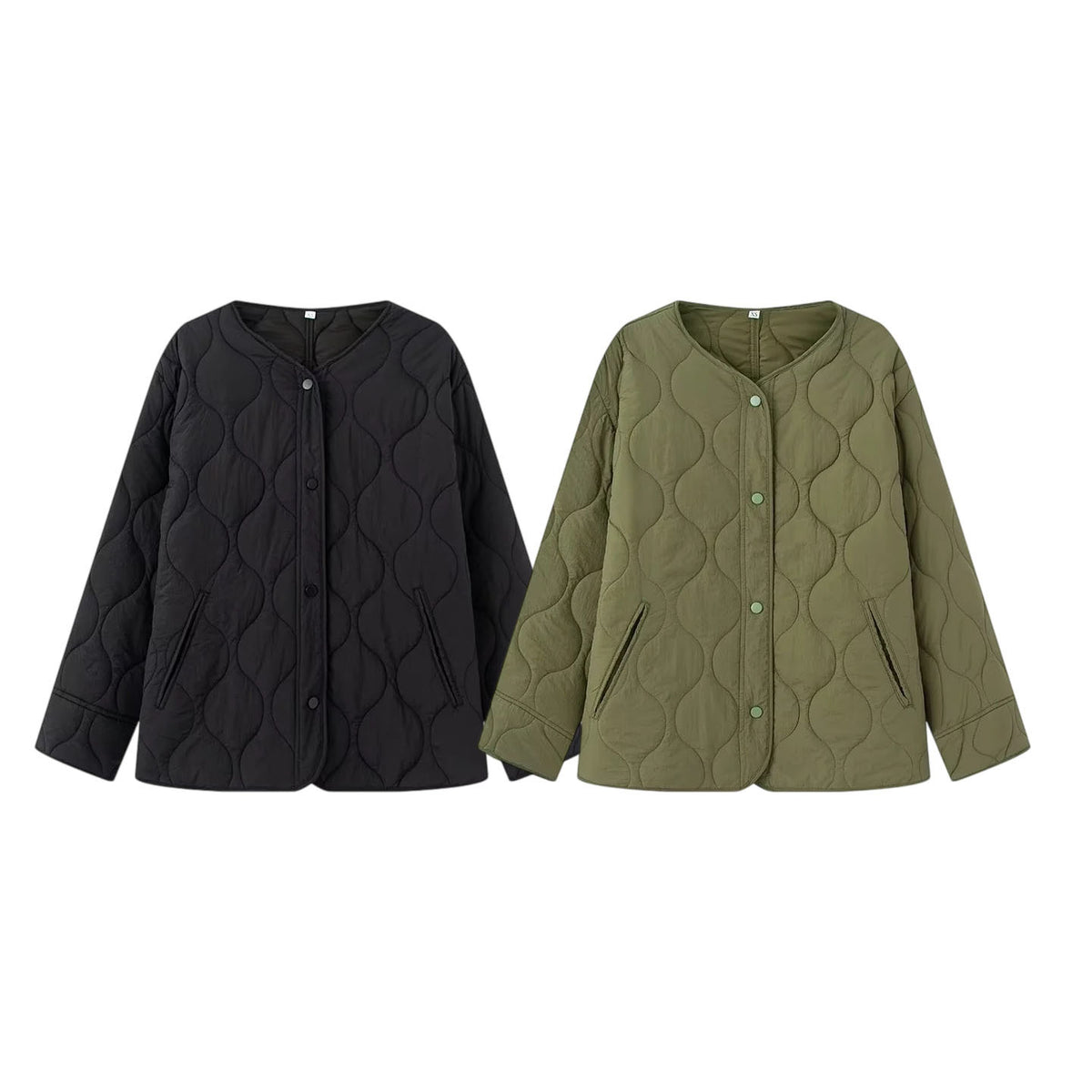 ZA Lightweight Quilted Snap-Button Jacket