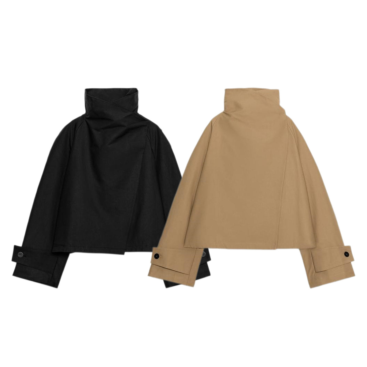 ZA High-Neck Cape Sleeve Jacket