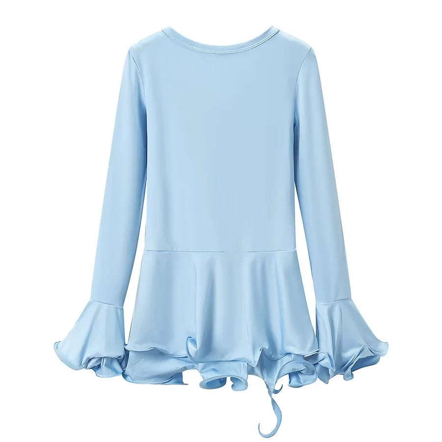 ZA Ruffle-Trim Wrap Mini Dress