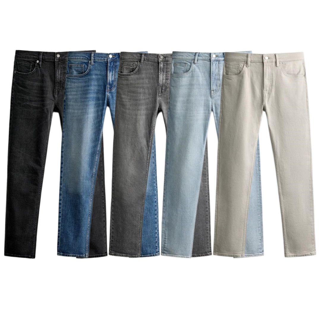 ZA Straight-Fit Washed Jeans