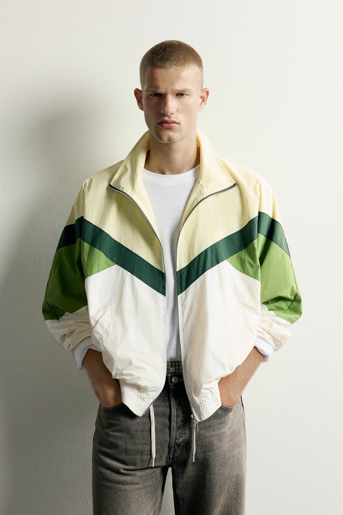 ZA Color-Block Lightweight Track Jacket